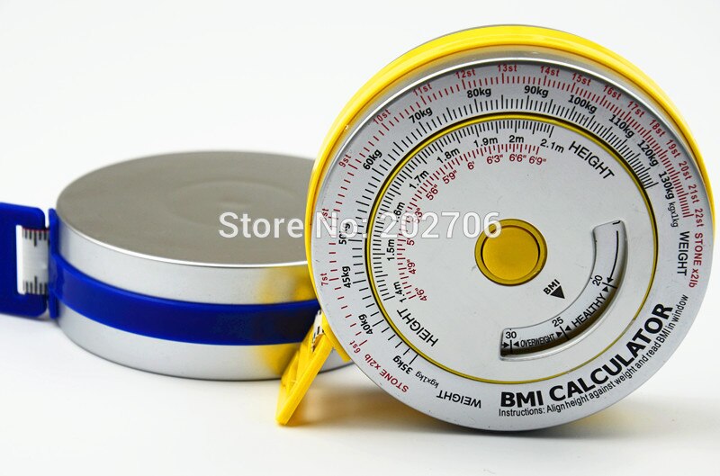 0-150cm Aluminum BMI measure tape BMI body tape BMI calculator body mass tape