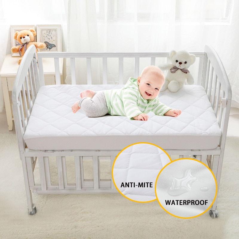 Huidvriendelijke Baby Waterdicht Zachte Matras Protector Cover Voor Baby Geborsteld Gebreide Bescherming Bed Cover Hoeslaken