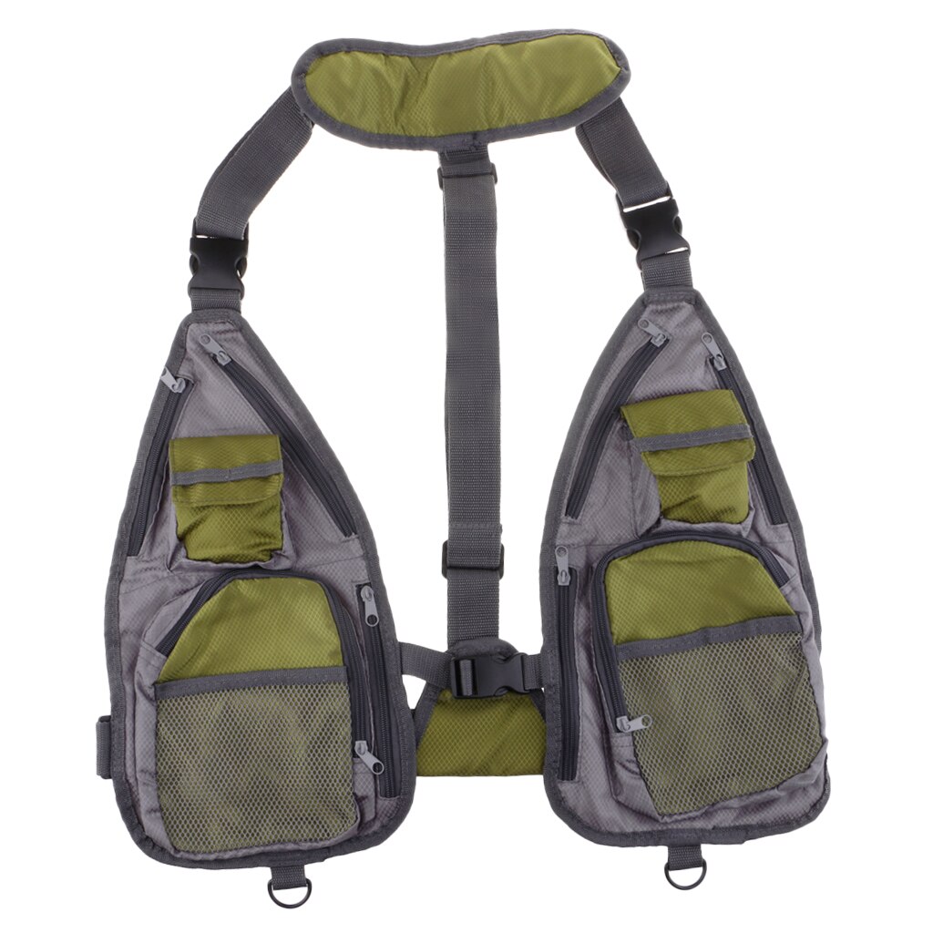 Fly Fishing Vest Multifunction Breathable Chest Bag Adjustable with net D-ring Fishing Vests for Men and Women