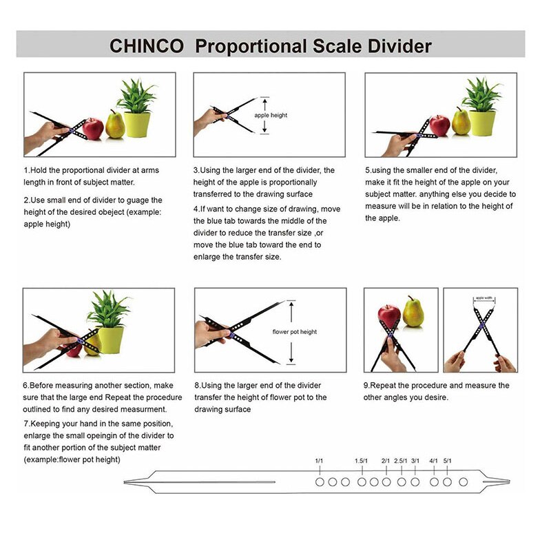 10 Inches Proportional Scale Divider Drawing Tool For Artists Adjustable Plastic Circle Cutters Art Drawing Ruler