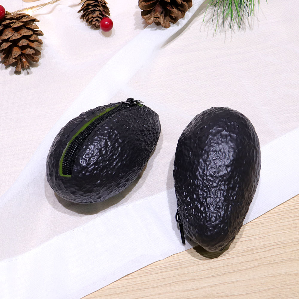 Avocado Shape Mini Coin Purse Wallet Bag Pouch Fun Novelty Portable Girls Handbag Storage Bag Zipper Pocket