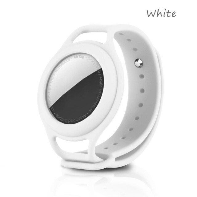 Voor Apple Airtags Kinderen Pols Bandjes Siliconen Case Air Tag Accessoires Protector Tracker Beschermhoes Voor Airtag Horlogeband: White