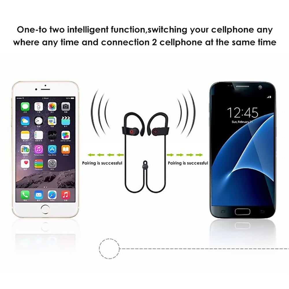 Auriculares inalámbricos Bluetooth 5,0, audífonos deportivos intrauditivos con ergonómico, reducción de ruido, sonido de voz HD para iPhone