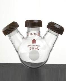 Flask, Round Bottom, 3-neck, Joint:14/10, Capacity:25ml