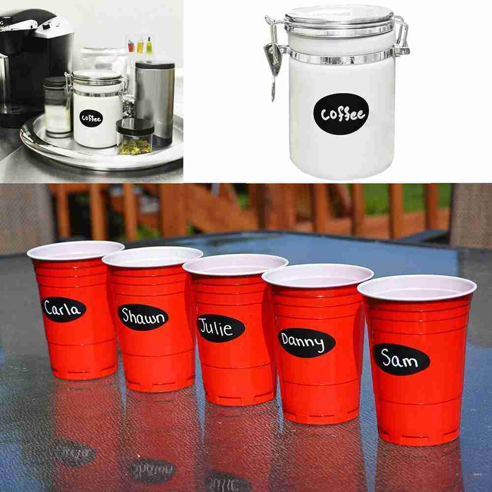 21 Stickers Oval Label Stickers Mason Jars Spice Bottle Label Stickers Pantry Food Storage Blackboard Stickers