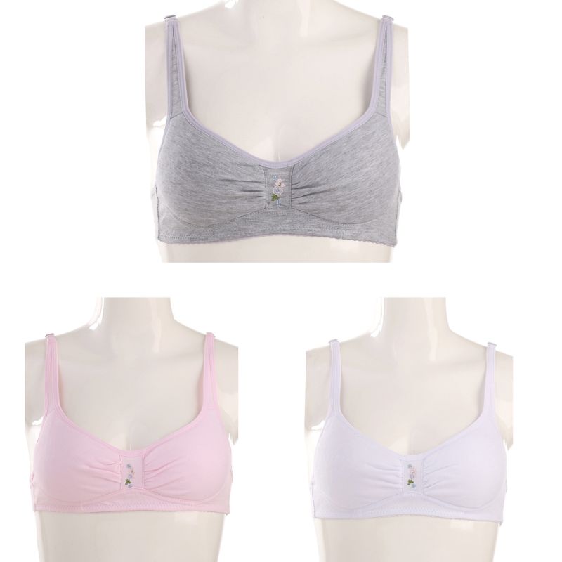 Jonge tienermeisjes katoenen geborduurde ademende trainingsbeha tienermeisjes ondergoed kind kleine bh tienertops kleding