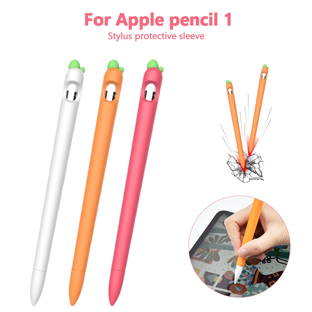 Voor Apple Potlood 2 1st 2nd Case Etui Tablet Touch Stylus Pen Beschermhoes Pouch Draagbare Wortel Zachte Siliconen case