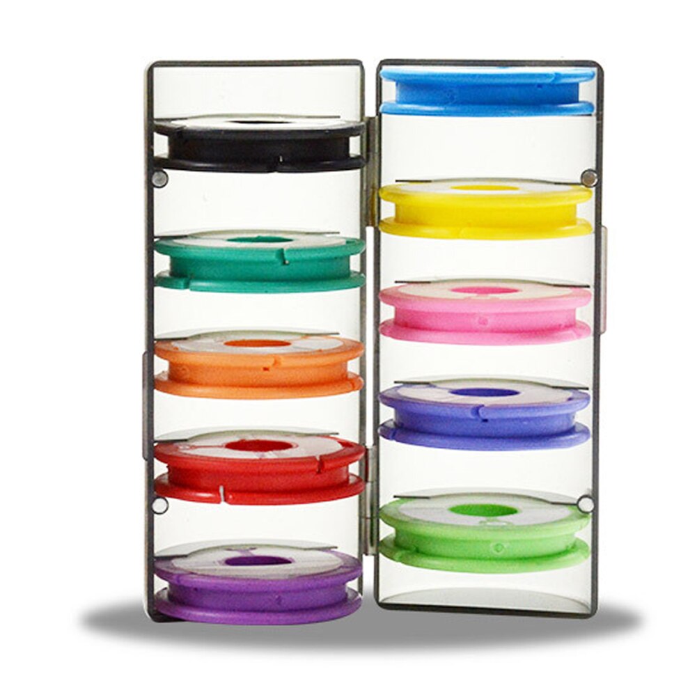 Boîte à ligne de pêche, boîte de rangement rotative de grande capacité enrouleur de bobine bobines colorées organisateur principal multi-couches