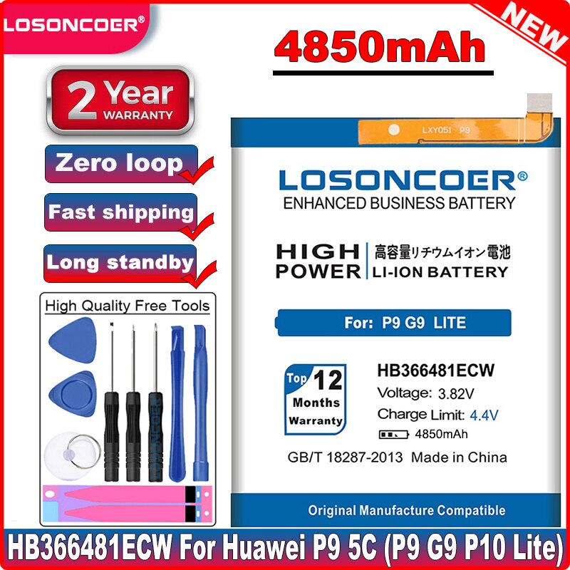 Batería HB405979ECW HB416683ECW hb36481ecw HB4242B4EBW para Huawei Honor 6 4X P9 P10 Lite G9 Honor 5C 8/Nexus 6P/6A