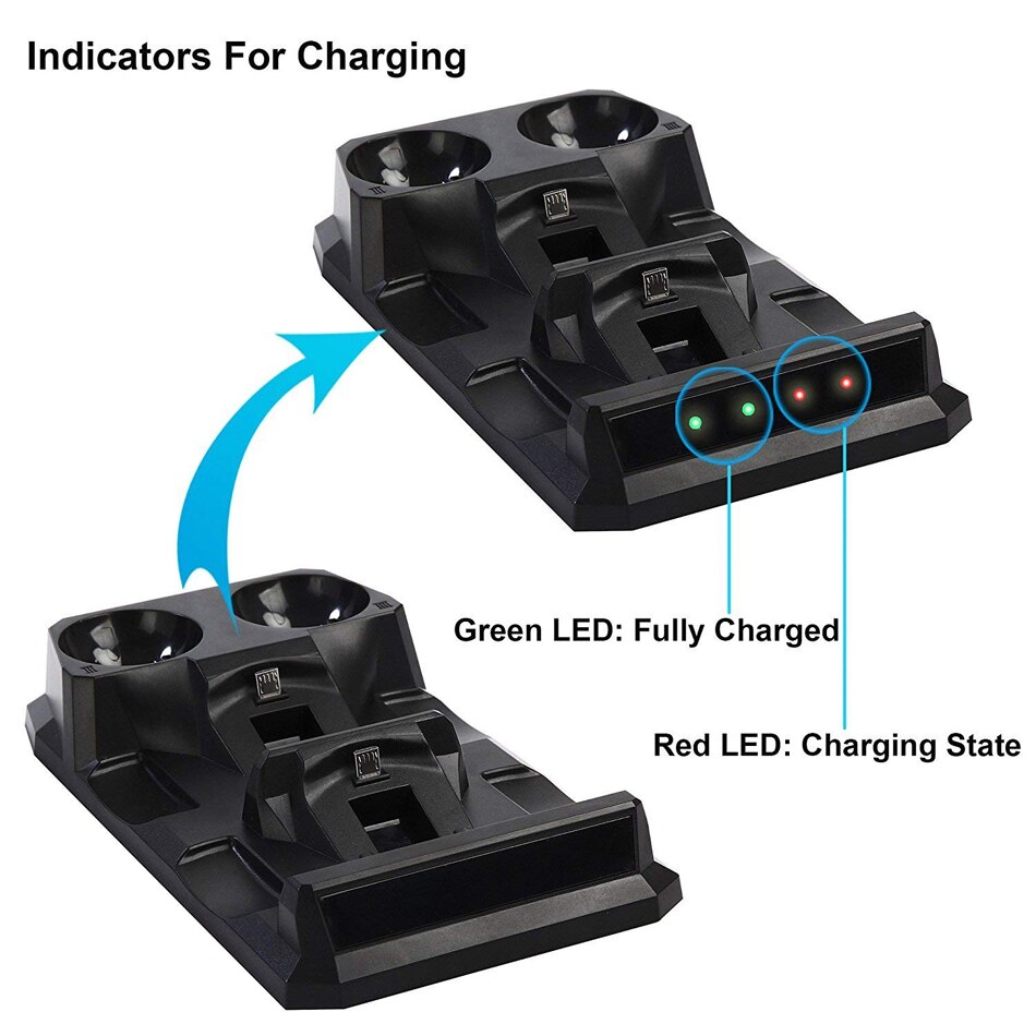 PS4 4 in 1 Charging Dock Station Stand voor Sony Playstation 4 PS4 Slanke Pro PS Move Controllers Charger Opslag LED Indicator