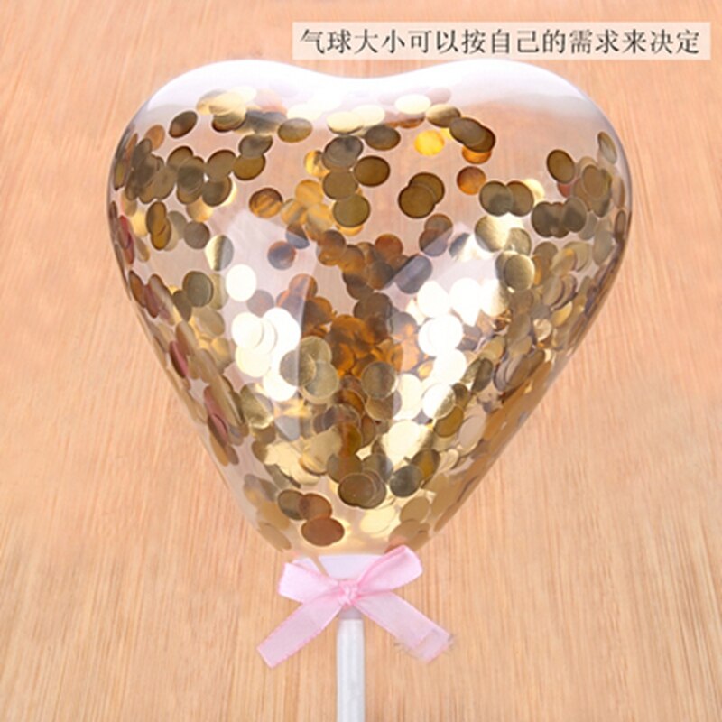 Confetti Balloon Cake Topper Happy Birthday Party Decor Kids Wedding Birthday Cake Decor Baby Shower Flamingo Party Fav: Light Yellow