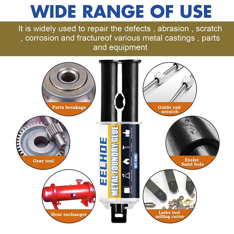 Lijm Metalen Reparatie Gel Groep Dubbele Buis Industriële Hittebestendigheid Koude Lasmetaal Reparatie Pasta Voor Metalen Casting Defect
