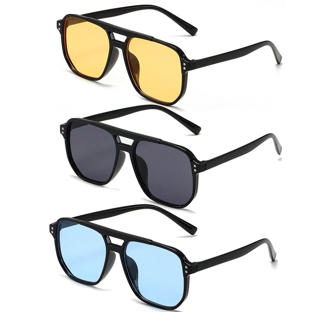 Gafas de sol Punk con montura cuadrada para hombre y mujer, lentes de sol Retro Anti-UV, protección ocular para playa, accesorios de viaje, tonos negros