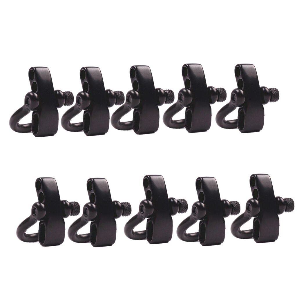 10pcs Adjustable D Shackles Buckle Sets U-Shaped Stainless Steel Shackles for Paracord, Outdoor Rope Survival
