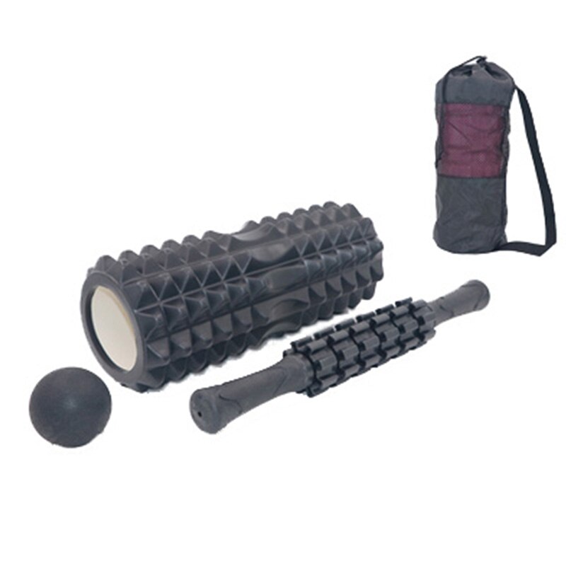 Yoga Foam Roller Column Fitness Pilates blocks Massage Sticks Balls Train Gym Massage Grid Trigger Point Therapy Physio Exercise: Black2