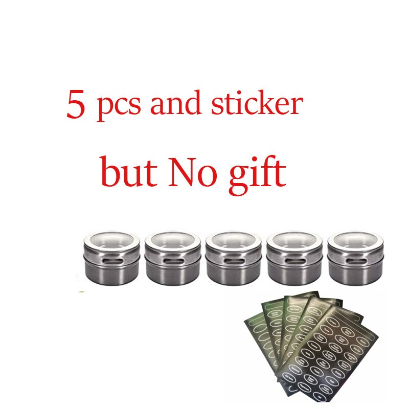 Gougu Magnetische Spice Potten Container Set Met Labels Stickers Pen Kruiden Fles Peper Opslag Gunst Van Elefants: 5pcs