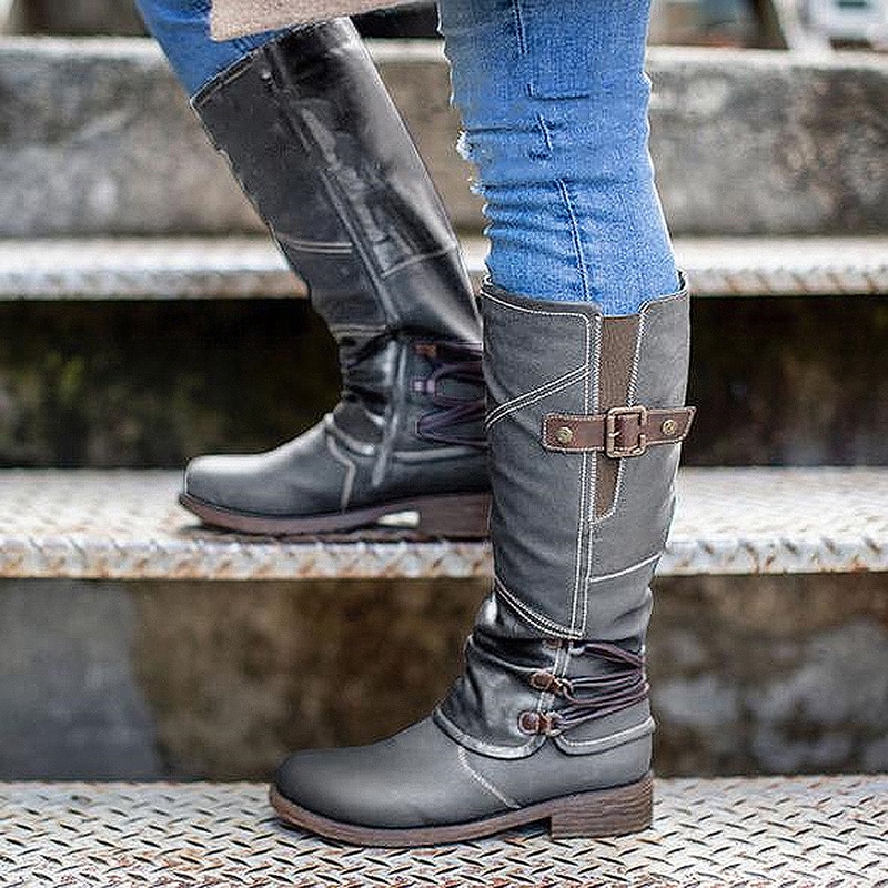 Femmes décontracté Martin bottes femmes bottes plates bas femme cheville chaussures femme grande taille à lacets chaussures de