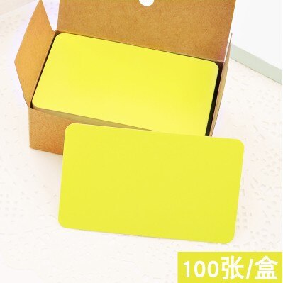 100 Sheets/box DIY Word Cards Blank Post Card Kraft Thick Double-sided paper word Sketch Doodle: yellow