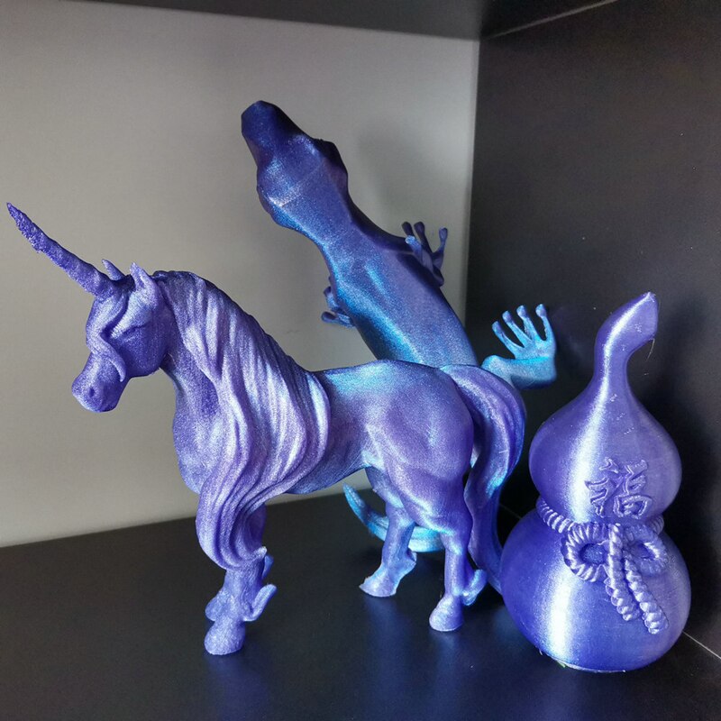 Filament pour impression 3D en PLA, effet miroir chromé, changement d&#39;angle, 1.75mm, 1kg, décoloration, dégradé arc-en-ciel, caméléon, meilleure Transition