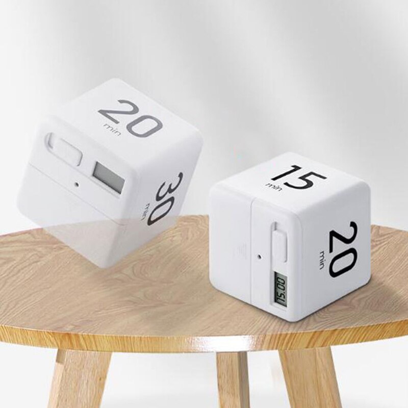 Clock Timer Alarm Cube Digital Minutes Time Management White timer time management tool