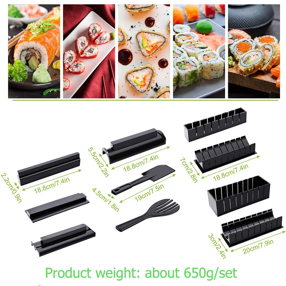 10 stk sushi maker lage sushi verktøy japansk risk ball kake rulleform multifunksjonell form risform