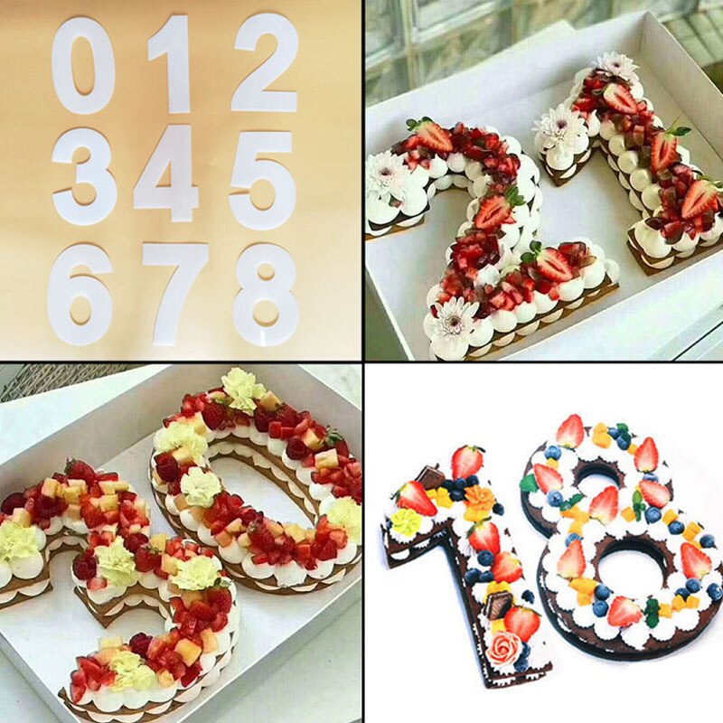 Nyligt tal kageform sæt kæledyr dekoration bagning form diy køkken værktøj til fødselsdag wienerbrød