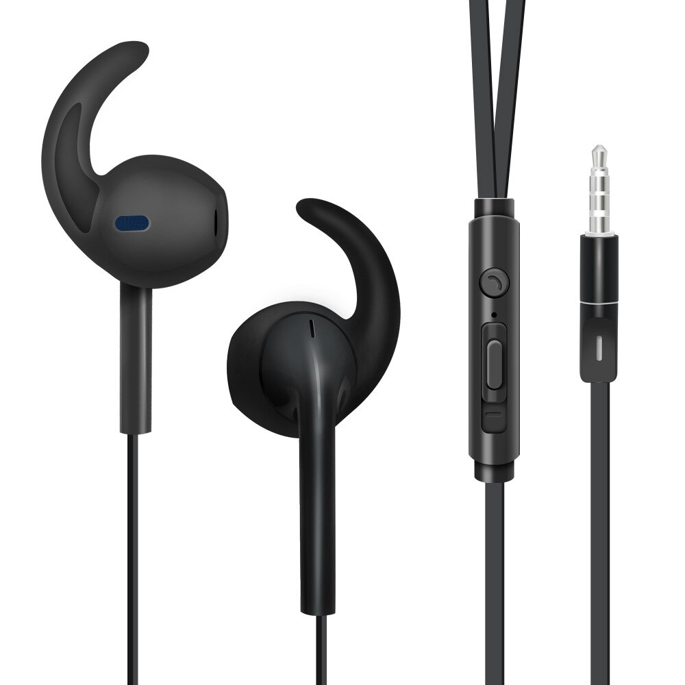 Bas in-ear hoofdtelefoon in-ear sport mobiele telefoon muziek oordopje draad met tarwe amerikaanse standaard oordopjes: Zwart-wit met patroon