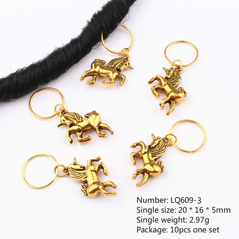 10 stk/pakke golden life tree sommerfugl charms manchetter ringe smykker dreadlock tilbehør hår fletning dread dreadlock perler clips: Nr. .3