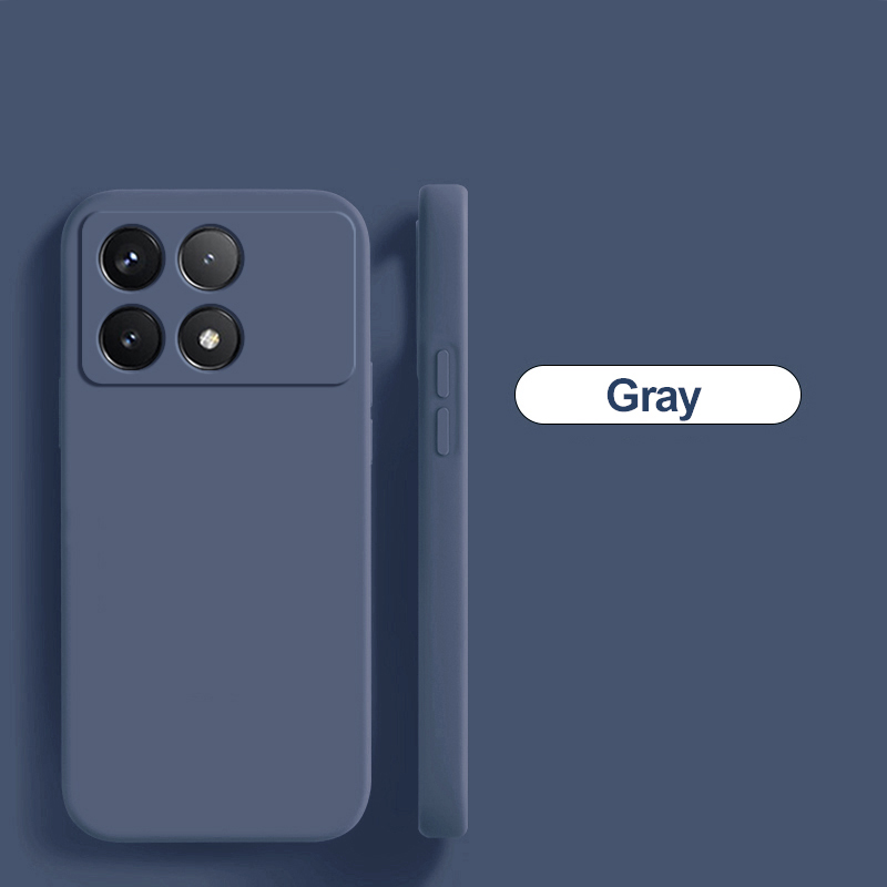 Coque souple en silicone liquide d'origine de luxe pour Xiaomi, couverture de téléphone, Poco X6 Pro, 5G: silicium / GRIS