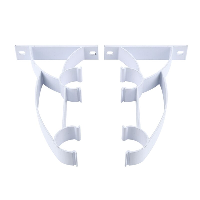 2 PCS Double Curtain Rod Brackets For Rods Aluminum Alloy Roman Curtain Track Bracket Holder for Office Home Curtain Rod