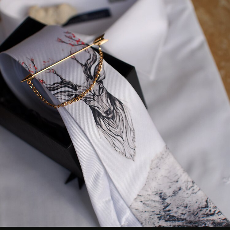 Mandlige mænd & #39 ;s afslappet original håndlavet bryllupsfest fødselsdag unikt slips trykt slips host western