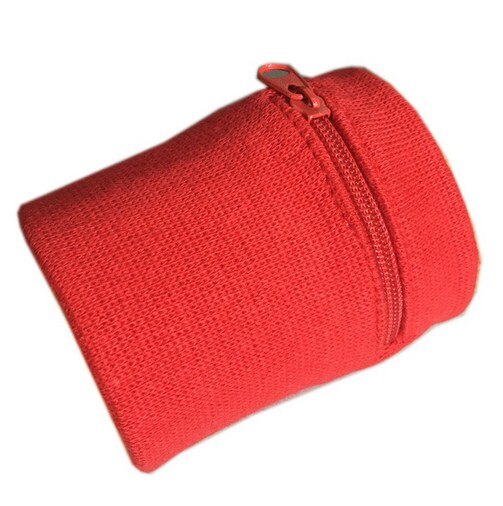 Ritssluiting pols portemonnee tas hardloop sport armband tas voor  mp3 sleutelkaarten opbergtas badminton basketbal polsband zweetband: Rode kleur