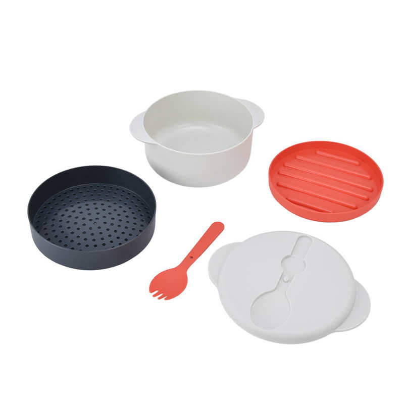 Microwave Steaming Container Kitchen Microwave Vegetables Cooker Stackable for Home