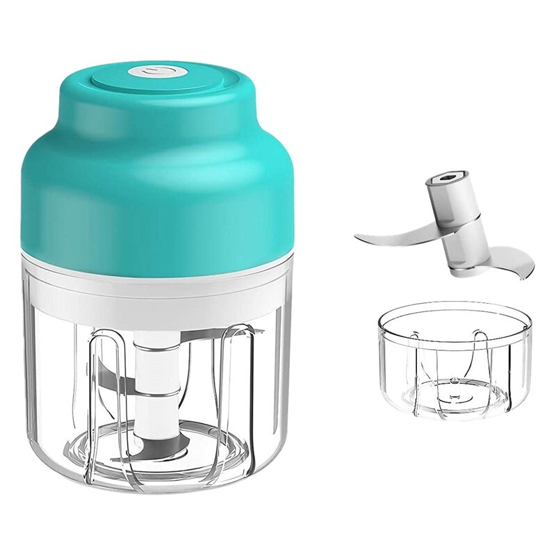 Electric Mini Garlic Chopper Mini Blender Mini Chopper Food Chopper Vegetable Chopper Garlic Chopper Garlic Mincer: Blue