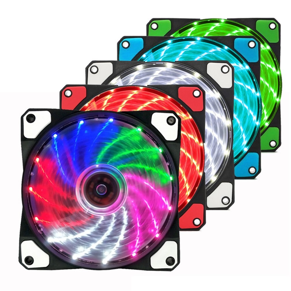 Ventiladores de carcasa de ordenador RGB, ventilador de refrigeración de 15 luces, 12025 Streamer, ventilador de chasis de 120mm, luz LED PWM RGB, disipación de calor