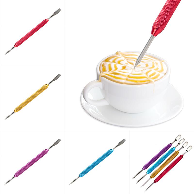 Kapmore 1pc Coffee Art Needle Stainless Steel Non Slip Coffee Carved Needle Coffee Art Pen Coffee Decor Tools Accessories