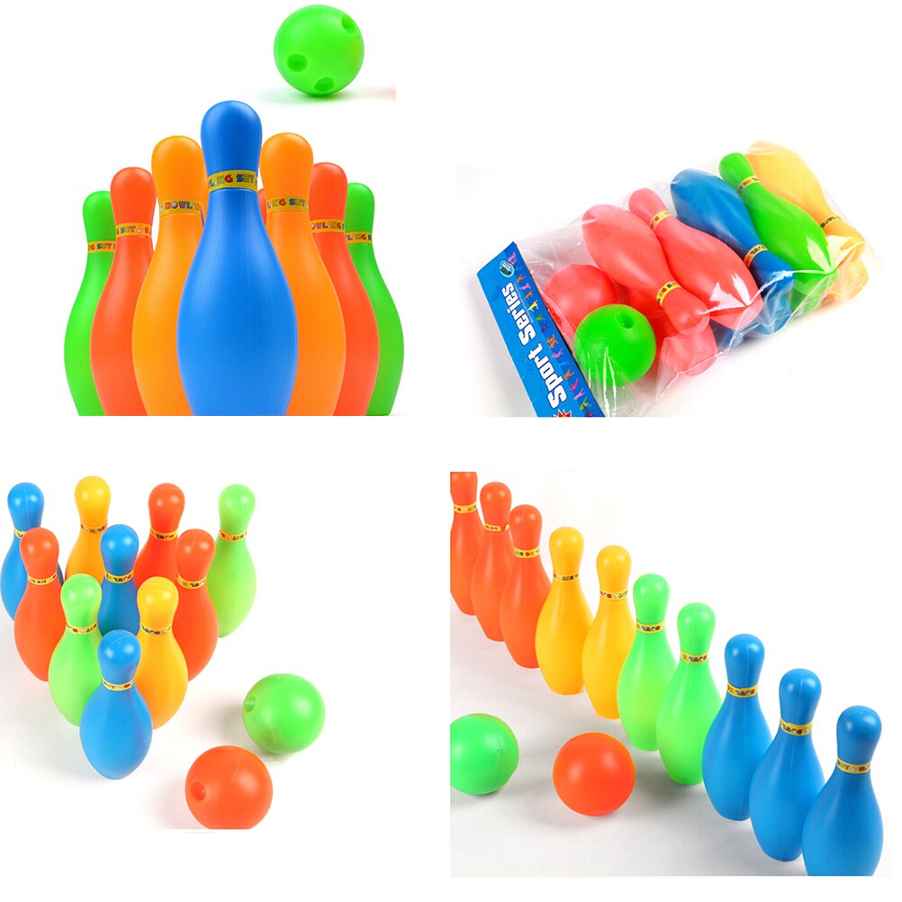 Plastic Bowling Set 11Cm Hoge Mini Interactie Leisure Educatief Speelgoed Met Bal En Pins Voor Kids Funny Speelgoed Sport
