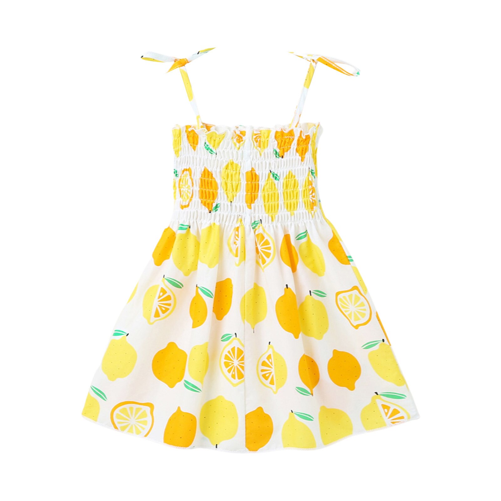 Toddler Baby Kids Girls Clothes Summer Dress Suspenders Lemon Print Summer Beach Dress Casual Clothes Children's Clothing