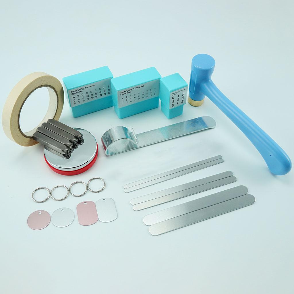 Kit d&#39;estampage en métal pour la fabrication de bijoux, poinçon, matrice de pressage, bloc de banc en acier, artisanat du cuir, outils de poinçonnage