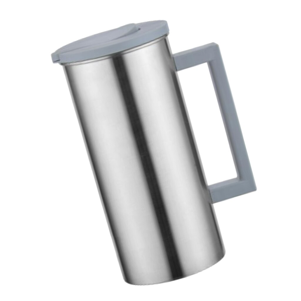 1.8L Stainless Steel Water Jug Juice Water Pitcher Heavy Duty Table Decor: Grey