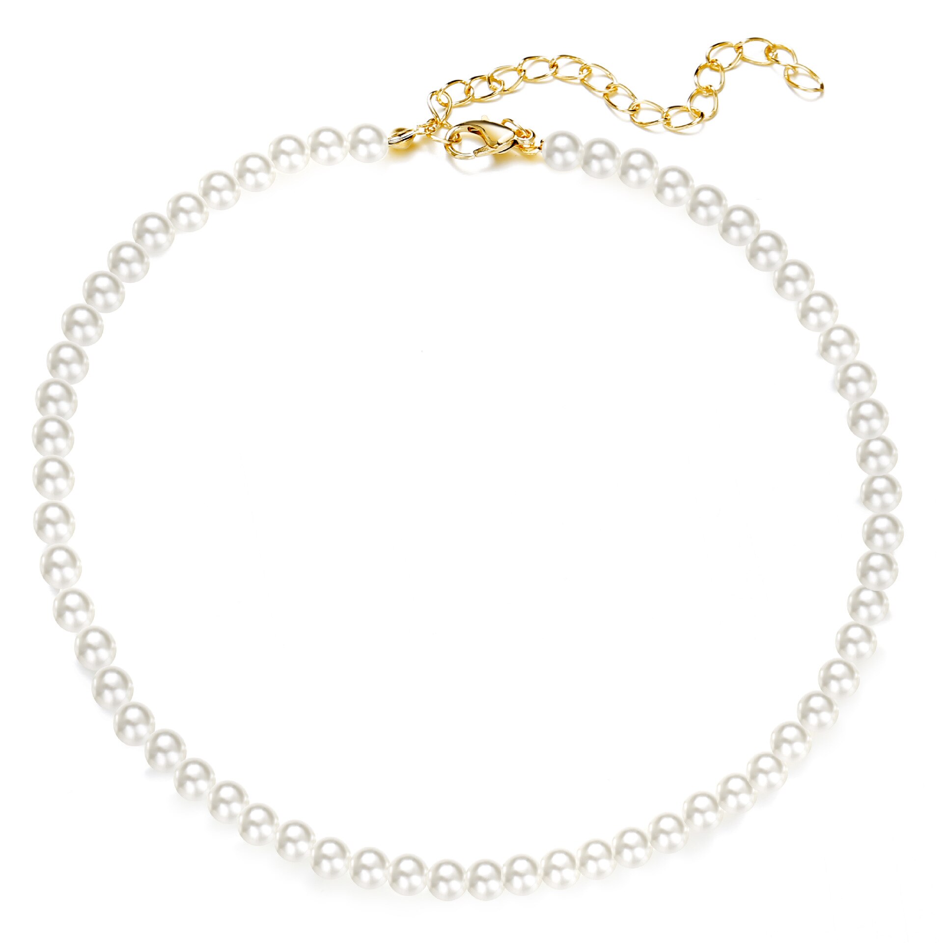 Imitatie Parel Choker Ketting Elegante Whitebig Witte Ronde Parel Bruiloft Kralen Kettingen Vrouwen Charm Mode-sieraden