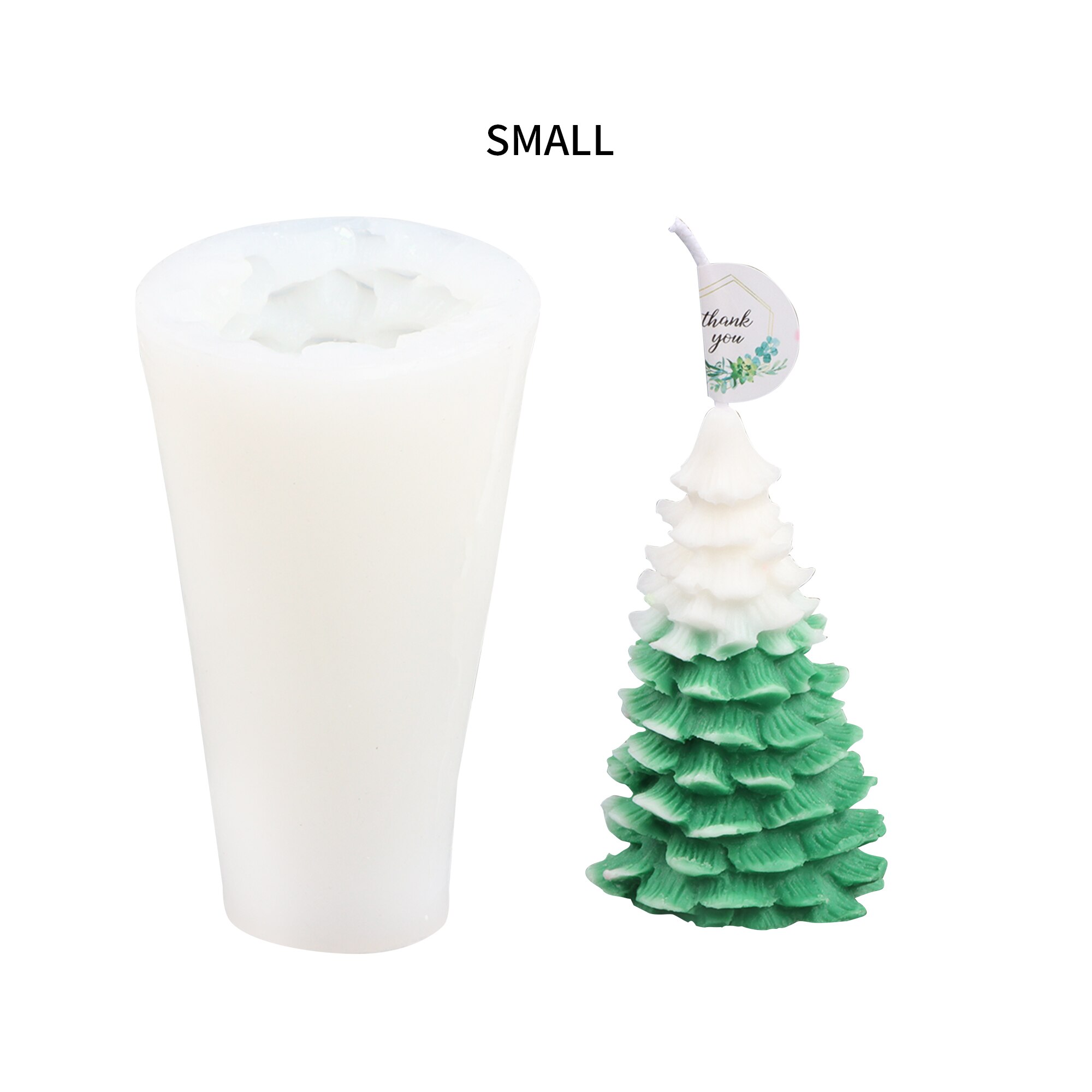 Stampi per candele in pino di natale in Silicone 3D per la festa di natale Dessert al cioccolato decorazione per torta fondente Aroma sapone stampo: Default Title