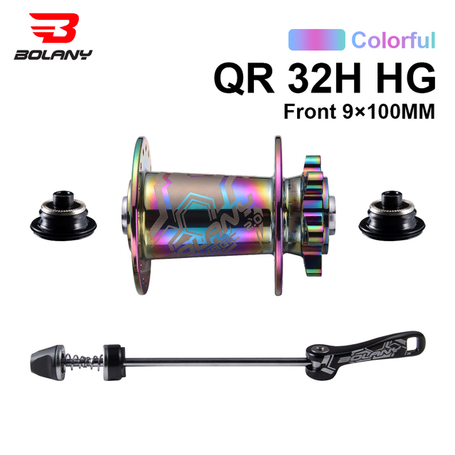 Bolany-bujes de bicicleta NBK, freno de disco, 32 orificios, 4 rodamientos sellados, aleación de aluminio, liberación rápida, eje de MTB 8 9 10 11 12 velocidades: Rainbow Front Hub 32