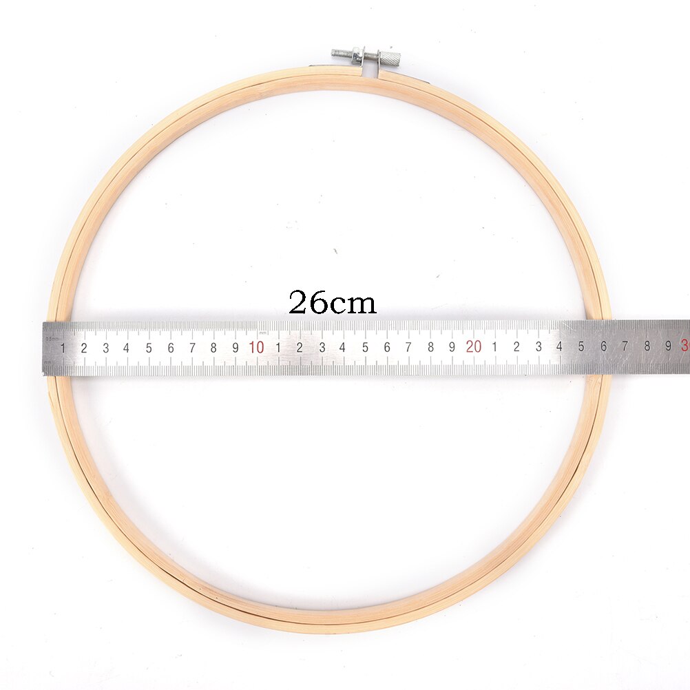 Bambus træ broderi ring ringe broderi hoop ramme sæt til gør-det-selv-korssting nåle håndværksværktøj dia 8cm-40cm: 26cm