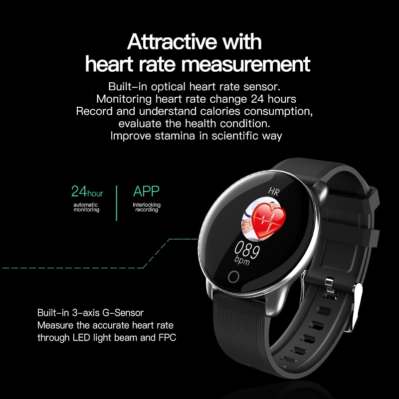 KSUN KSR709 Männer Sport Pedometer Smart Uhr IP68 Wasserdichte Fitness Tracker Heart Rate Monitor Frauen Uhr Smartwatch