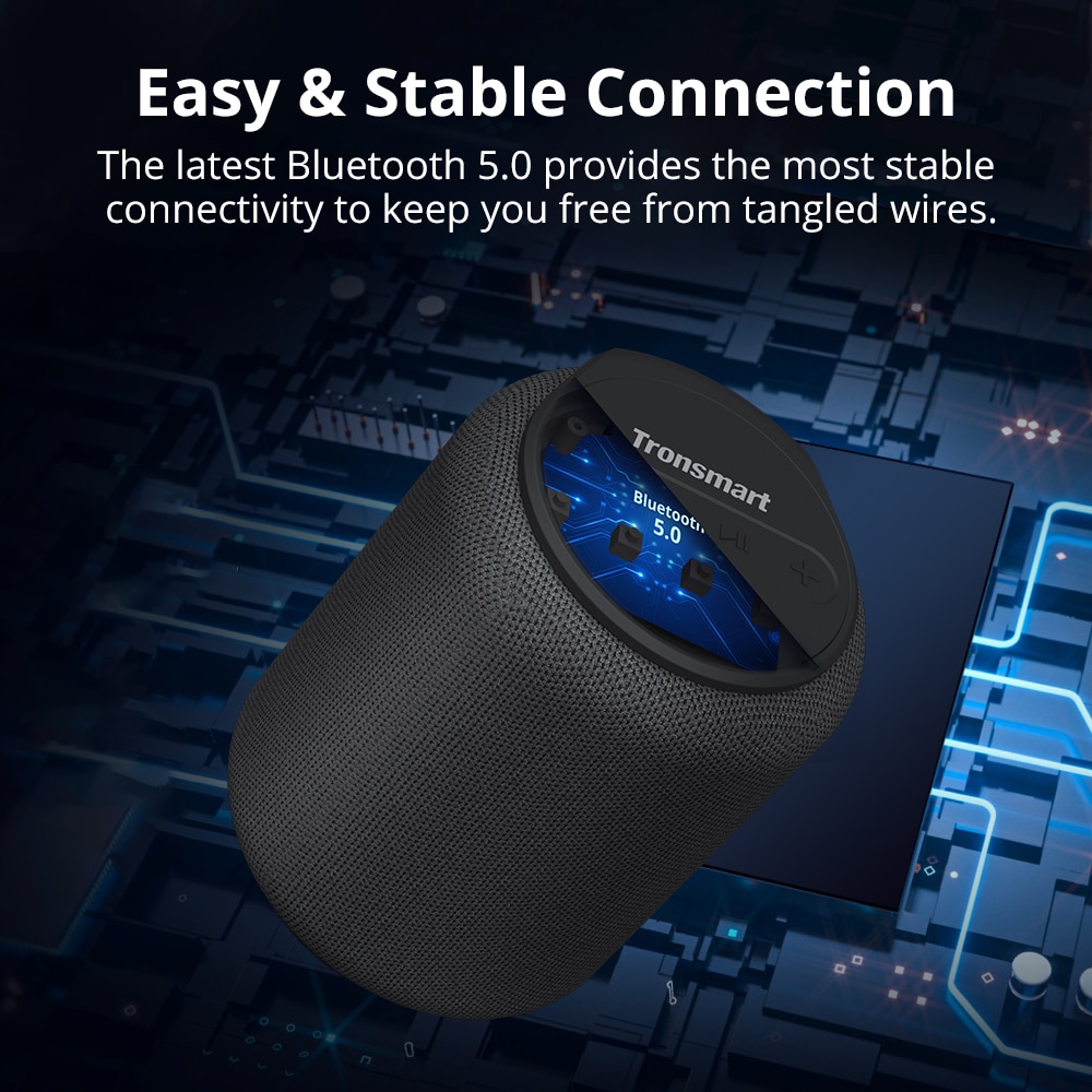 Tronsmart T6 Mini Tws Bluetooth 5.0 Speaker 15W IPX6 Waterdichte Draadloze Draagbare Kolom Outdoor 24H Speeltijd Voice assistent