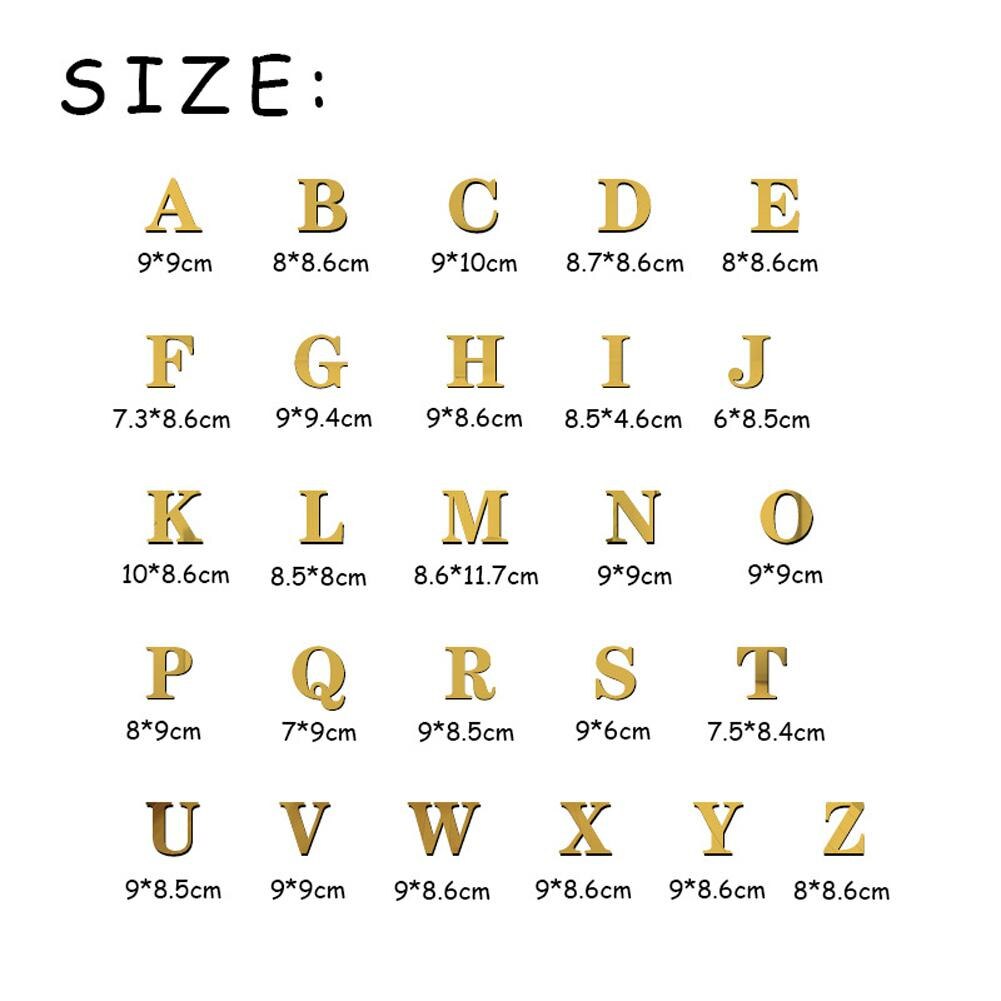 Acryl Spiegel 26 Geactiveerd Engels Decoratieve Scrabble Letters Stickers Alfabet Bruiloft Decoratie Room Deur Muurstickers