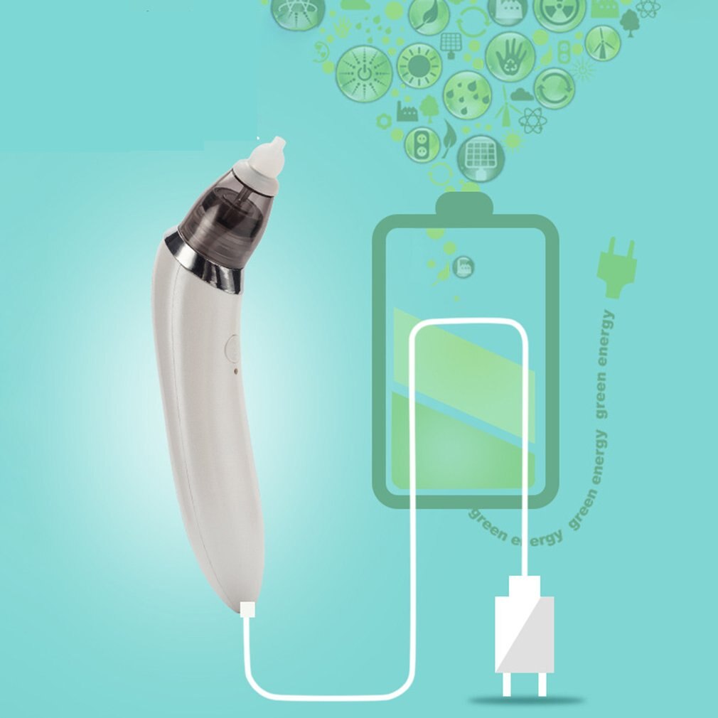 Aspirador Nasal eléctrico para bebé, limpiador Nasal de chico con 2 tamaños, puntas de la nariz para recién nacidos, limpiador de nariz seguro e higiénico