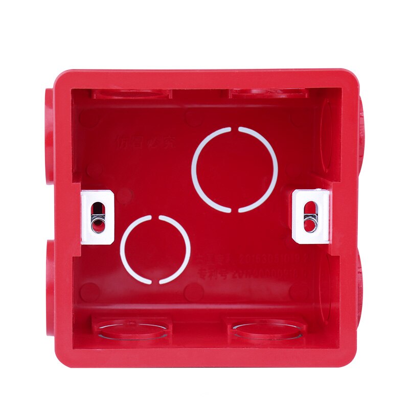 Keka switch sokkel kassette justerbar monteringsboks indbygget kasse til touch switch og usb-sokkel hvid rød blå ledningsboks: Rød