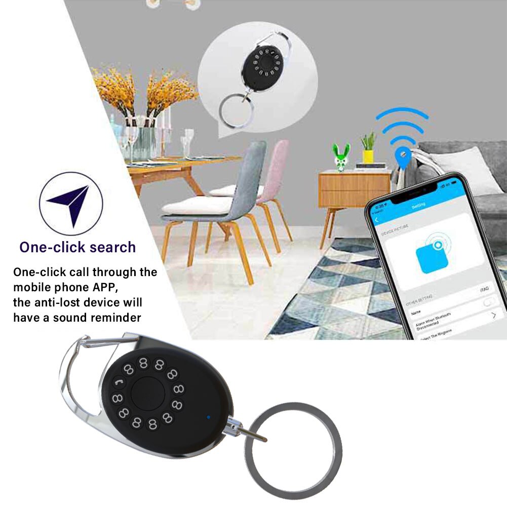 Mini-smart-outdoor-autofinder für frauen, robust, tragbar, diebstahlschutz, nachtschicht-sicherheitsalarm, bluetooth-schlüsselanhänger